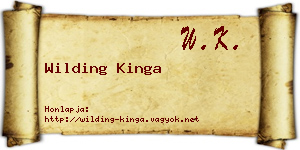 Wilding Kinga névjegykártya